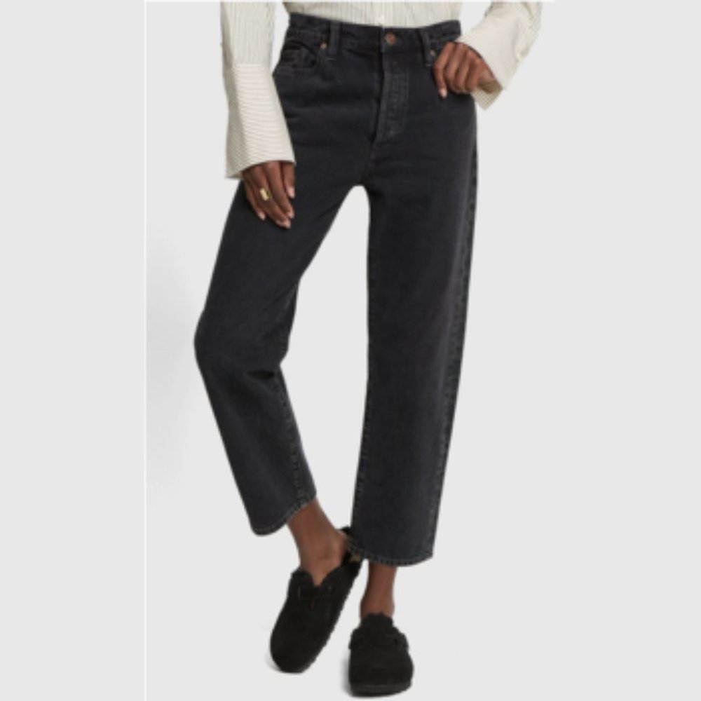 Goldsign  THE LOW-SLUNG JEANS in Marled Black